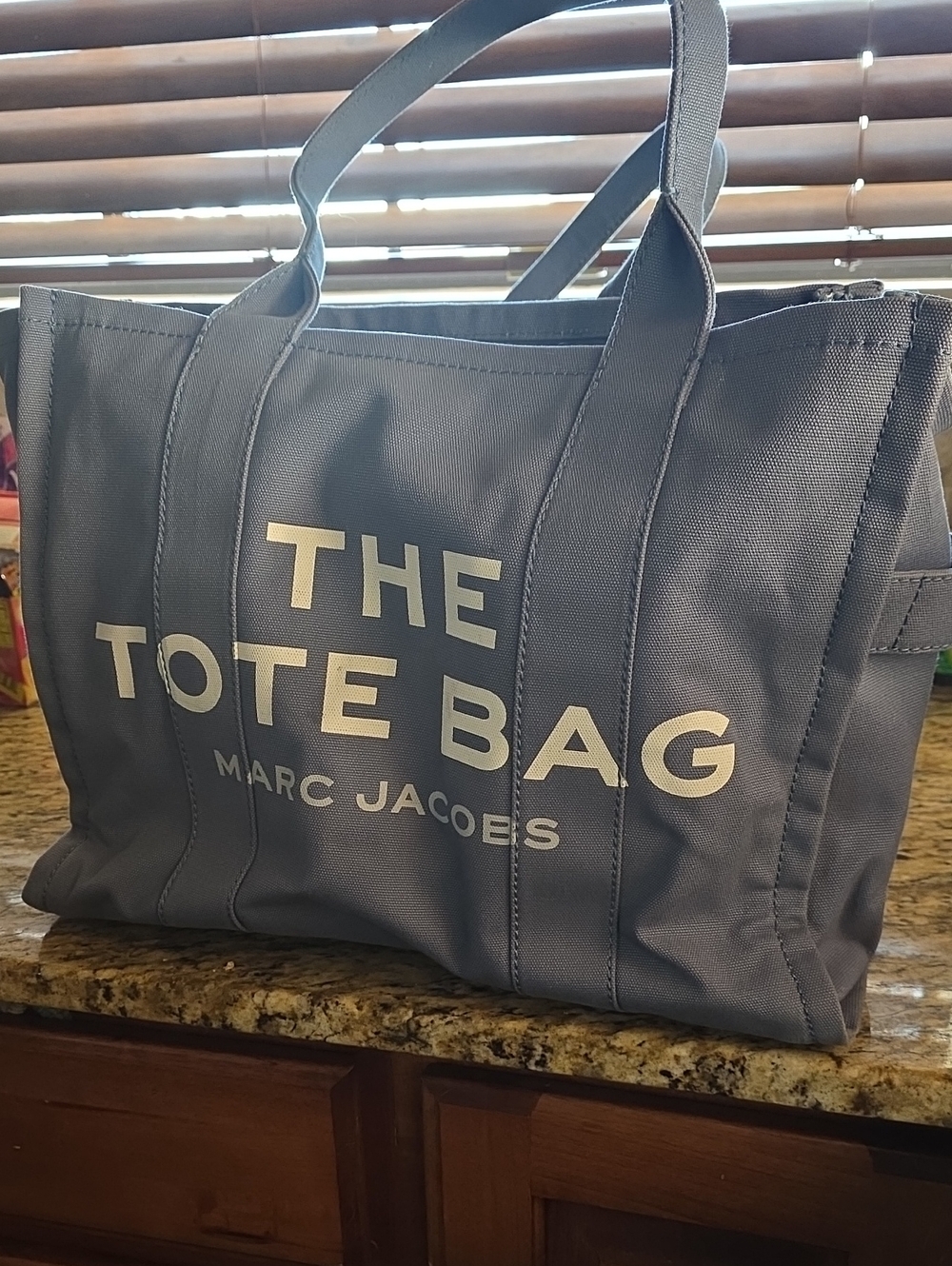 Marc Jacobs Navy Canvas Tote with White Logo